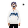 Big One Maglia Cappuccio Protezione Solare UPF50+ "Amazzonia" Geometric Camo Blue