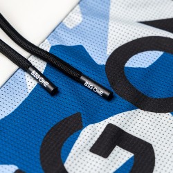 Big One Maglia Cappuccio Protezione Solare UPF50+ "Amazzonia" Geometric Camo Blue