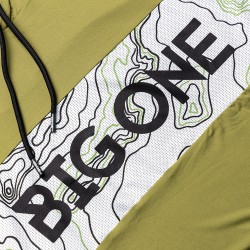 Big One UPF50+ Solar Protection Hoodie "Amazzonia" Green Bathymetric Plot